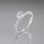 Round Solitaire Pavé Band Ring