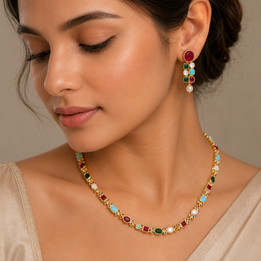 Multi-Color Geometric Stone Set