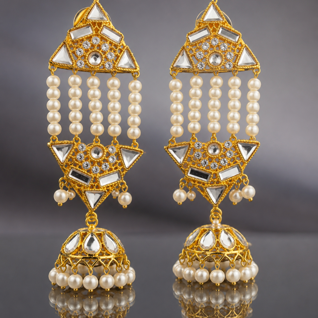 Kundan Sahare Jhumka Earrings