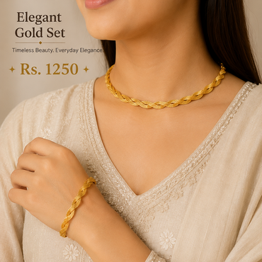 Braided Twist Necklace & Bracelet Set