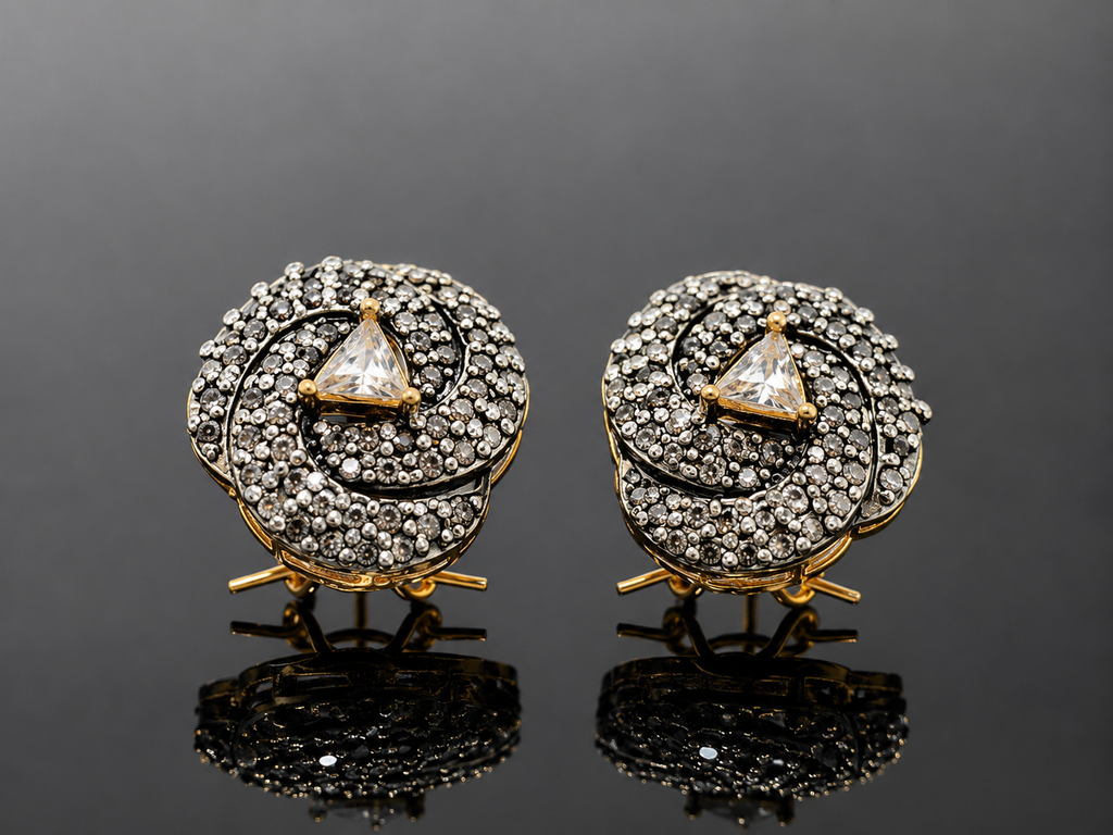 Rose Spiral Crystal Studs