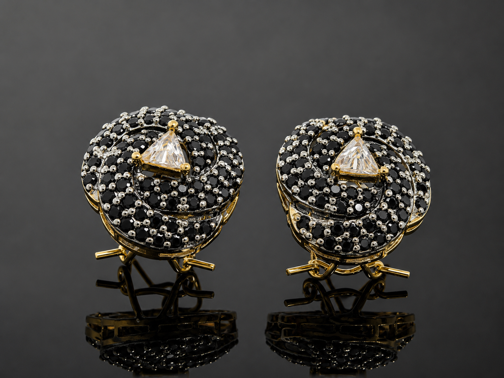 Rose Spiral Crystal Studs