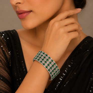 Emerald & Baguette Wide Kada