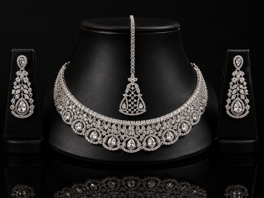 Pear Cut Crystal Bridal Set