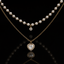 Layered Pearl & Heart Pendant Necklace