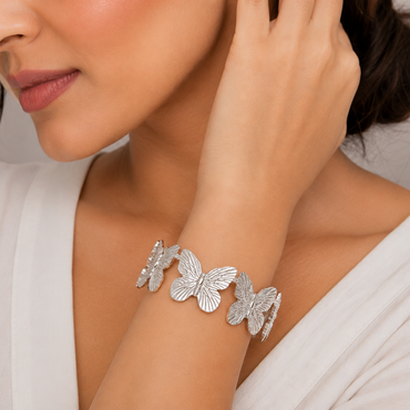 Textured Butterfly Link Bracelet