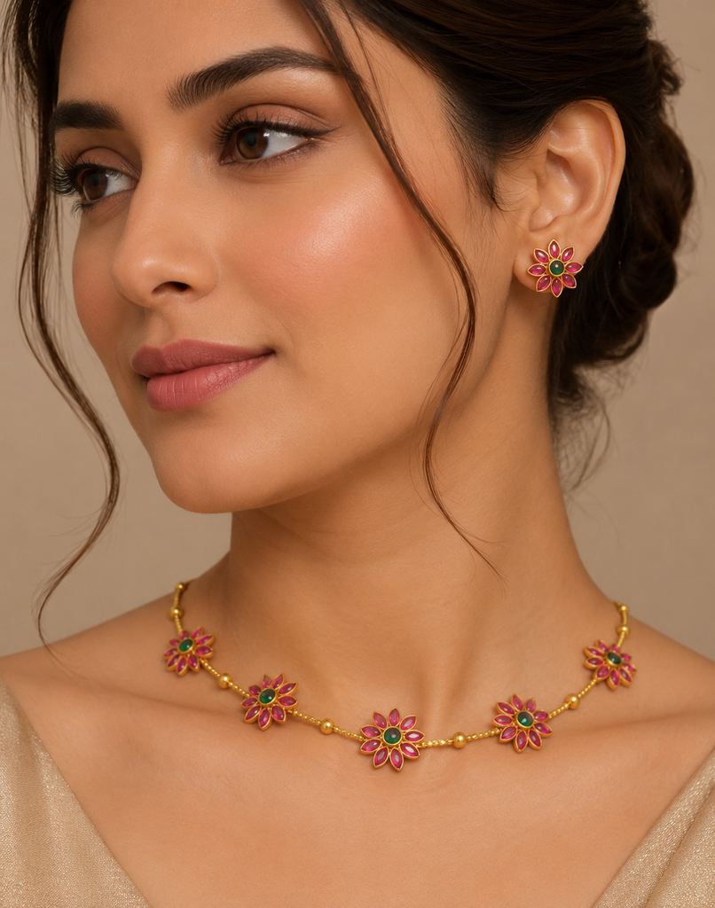 Floral South Indian Choker Set