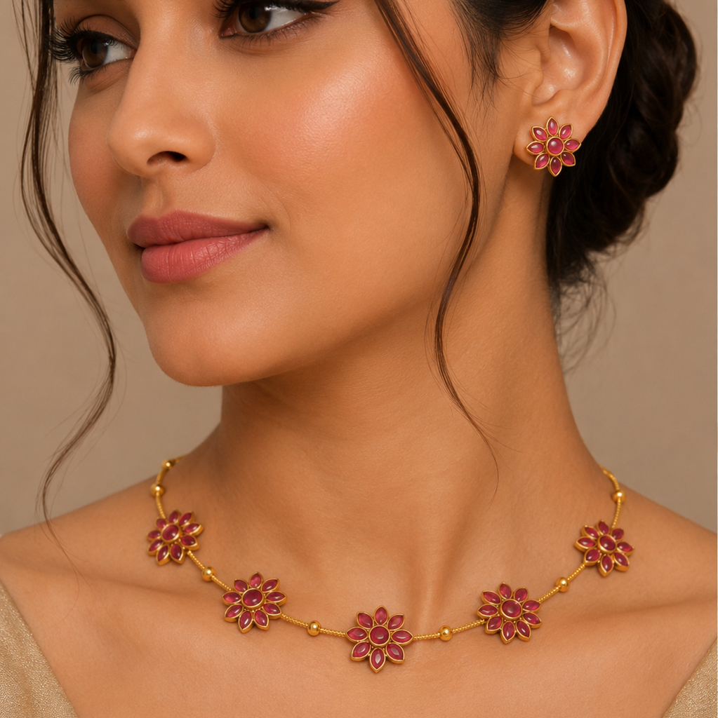 Floral South Indian Choker Set