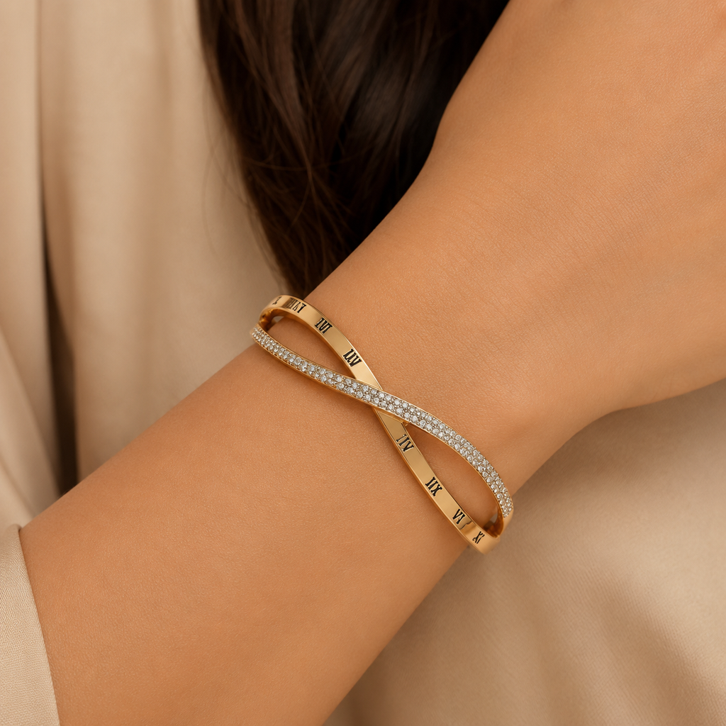 Roman Twist Cross-Over Bangle