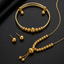 Gold Fluted Bead Jewelry Set