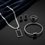 Black Onyx Herringbone 4-Piece Jewelry Set
