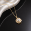 Pearl Swirl Halo Pendant Necklace – Gold Tone