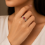 Ruby Chain Link Solitaire Ring – Silver Tone