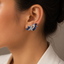 Sapphire Vine Ear Climber Earrings – Silver Tone