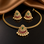 Antique Gold Chand Bali Necklace Set – Ruby & Emerald