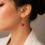 Cherry Drop Earrings – Gold Tone Stem