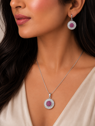 Baguette Crystal Sunburst Jewelry Set