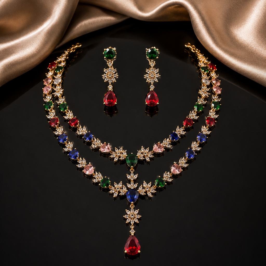 Luxury AD Necklace Set – Rs. 6,950