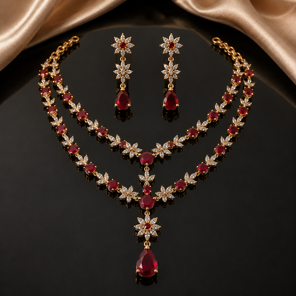 Luxury AD Necklace Set – Rs. 6,950
