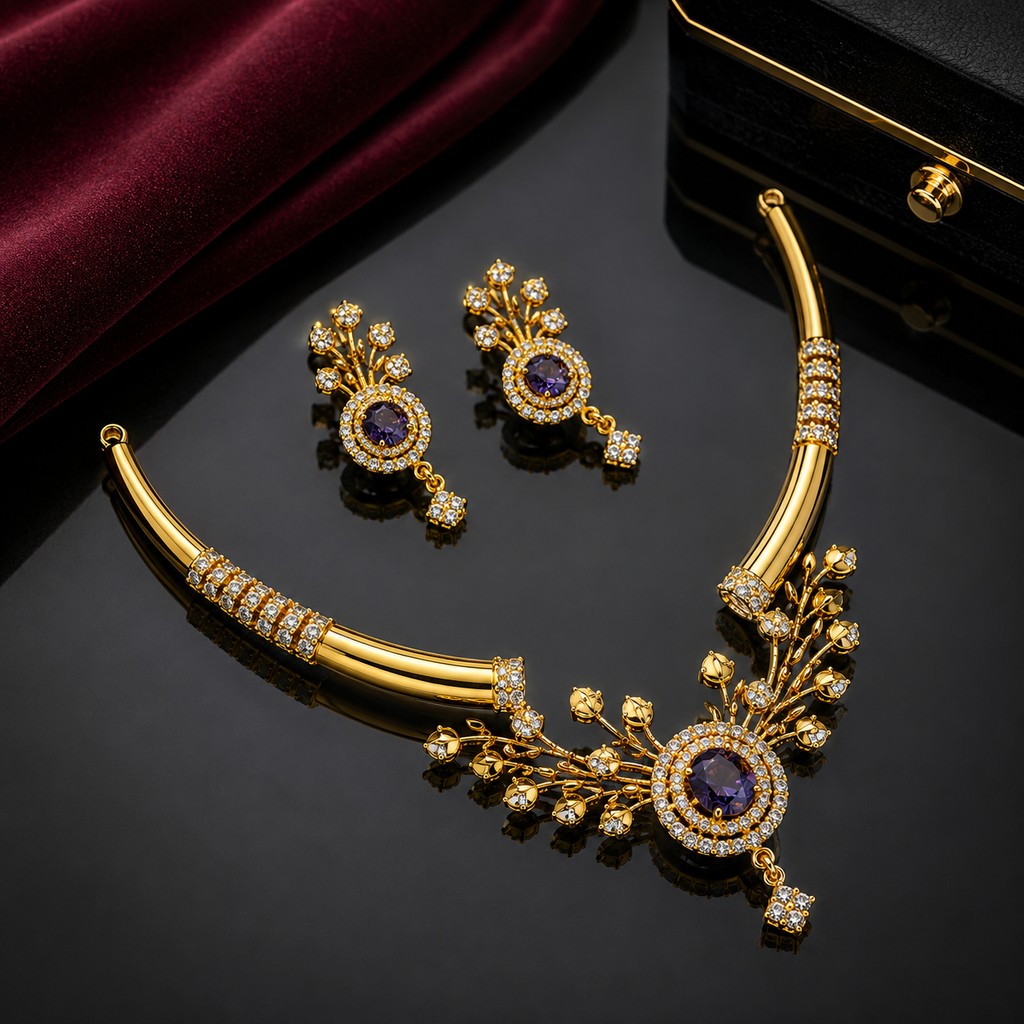 Luxury Crystal Necklace Set – Rs. 3650