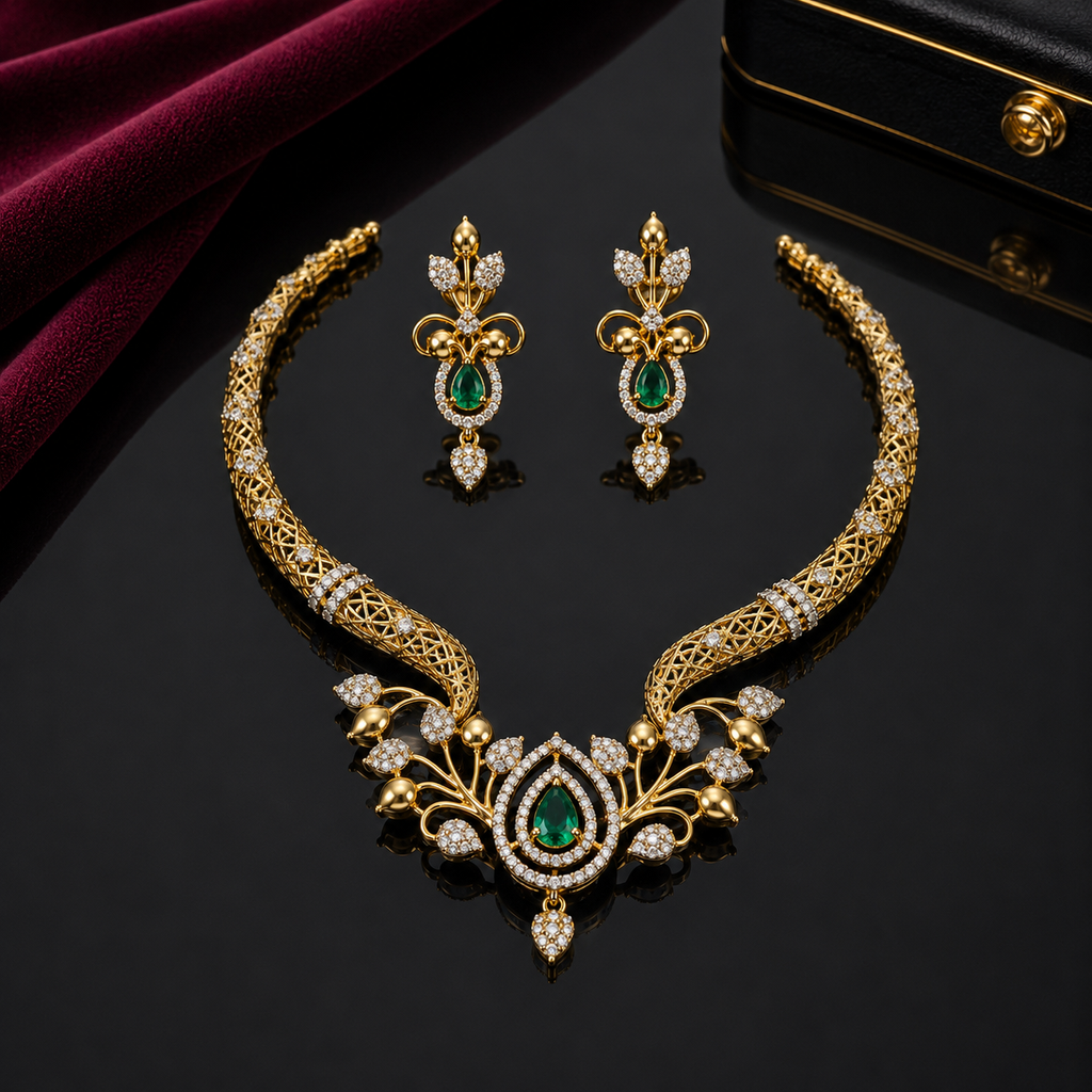 Luxury Floral Necklace Set – Rs. 3650