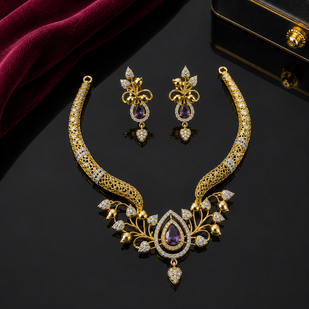 Luxury Floral Necklace Set – Rs. 3650