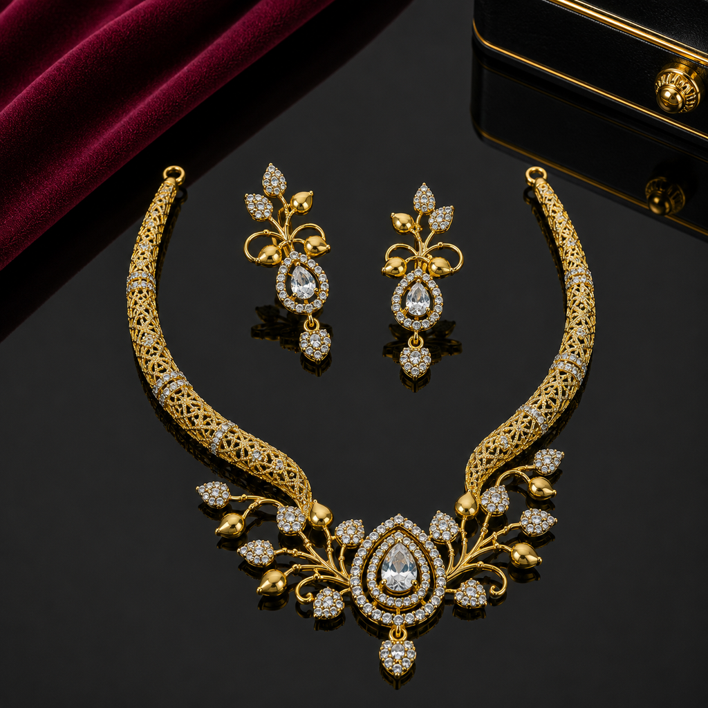 Luxury Floral Necklace Set – Rs. 3650