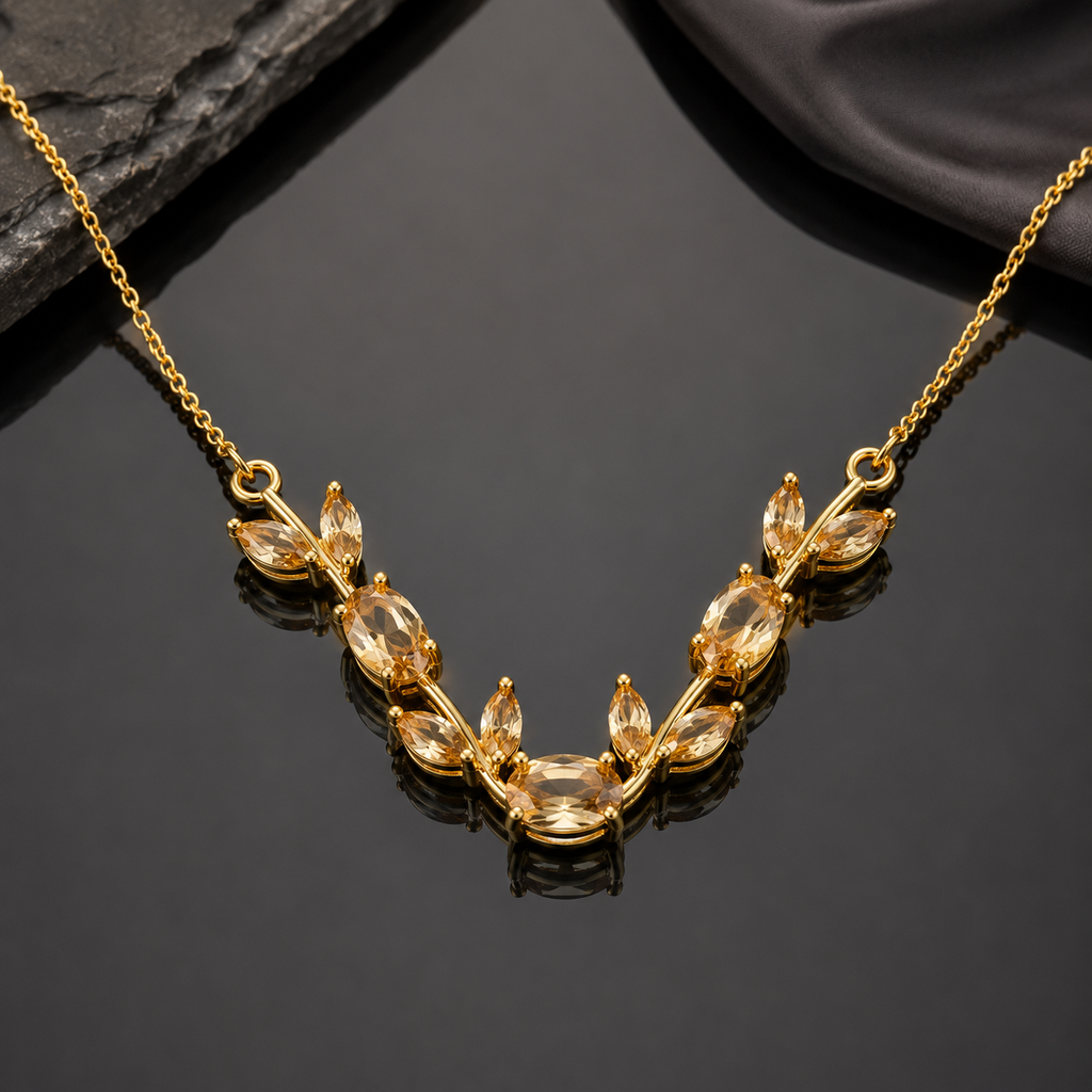 Crystal Gold-Plated Necklace – Rs. 1050