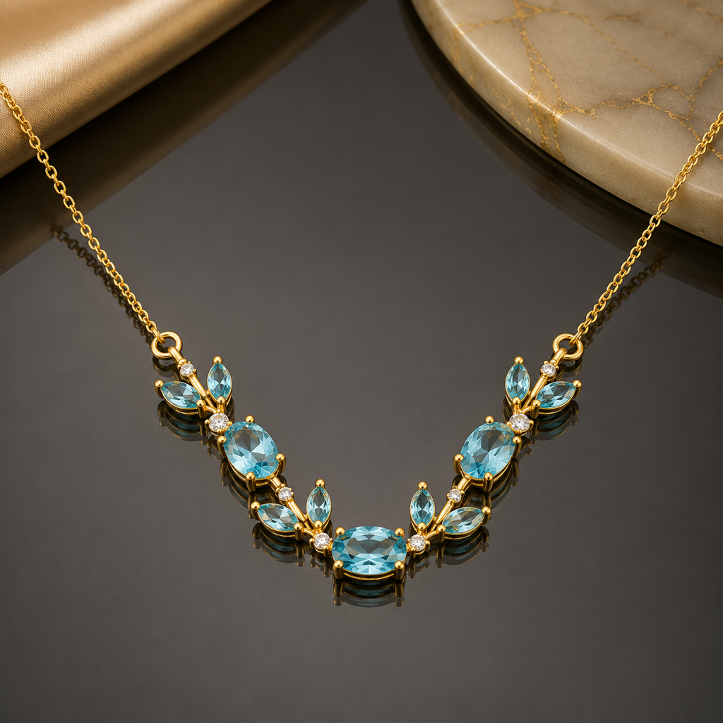 Crystal Gold-Plated Necklace – Rs. 1050