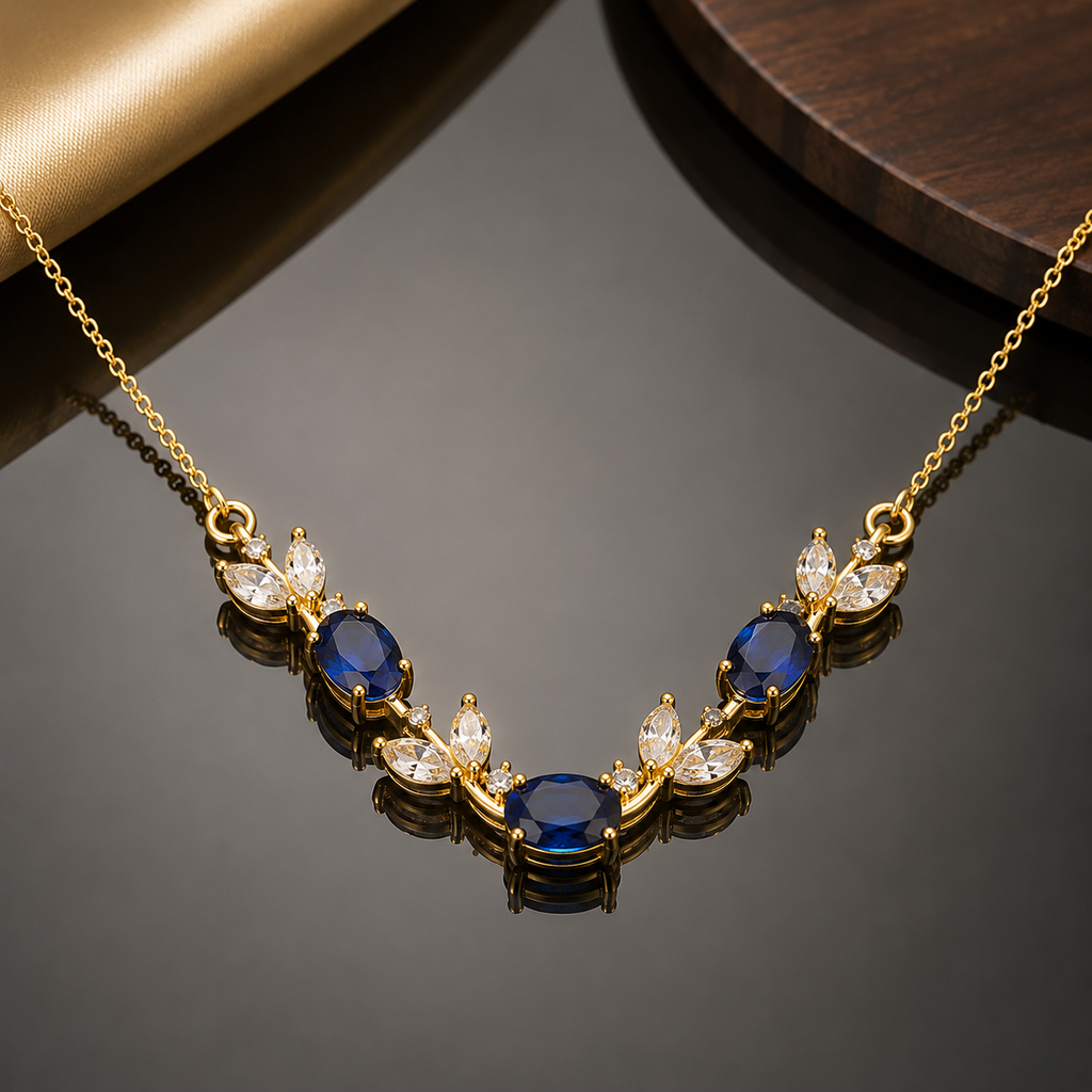 Crystal Gold-Plated Necklace – Rs. 1050
