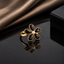 Enamel Flower Pearl Ring – Gold Tone Adjustable