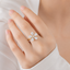 Enamel Flower Pearl Ring – Gold Tone Adjustable
