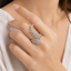 Crystal Leaf Vine Wrap Ring – Silver Tone Adjustable