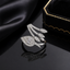 Baguette Petal Spray Ring – Silver Tone Adjustable