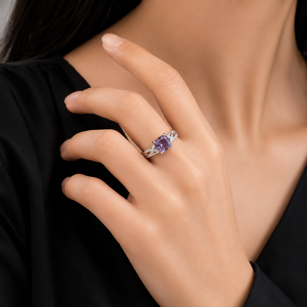 Purple Solitaire Ring – Rs. 1050