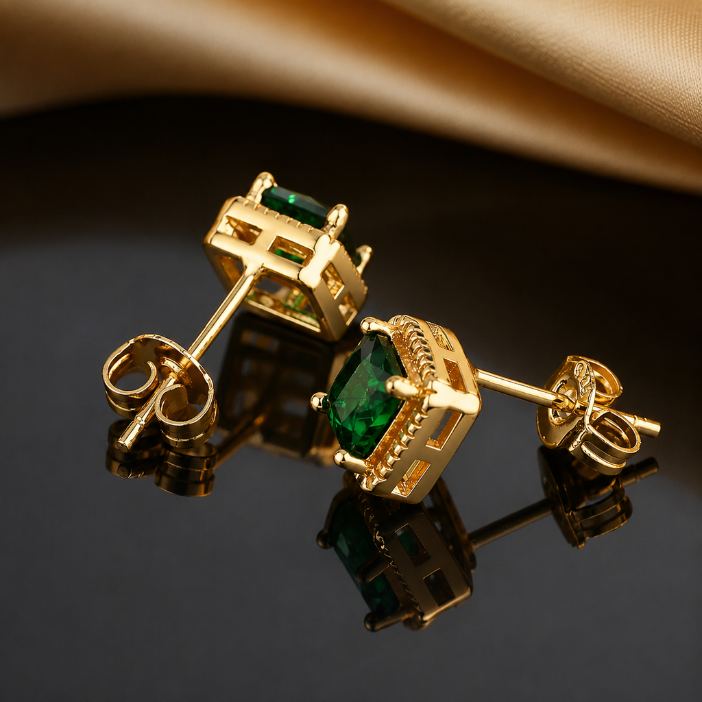 Emerald Green Stud Earrings – Rs. 650