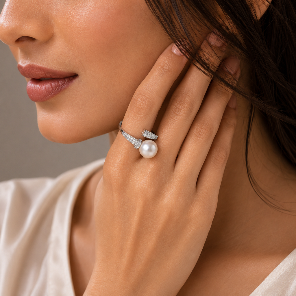 Luxury Pearl Adjustable Ring – Rs. 1650