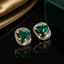 Emerald Heart Stud Earrings – Rs. 650
