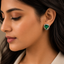Emerald Heart Stud Earrings – Rs. 650