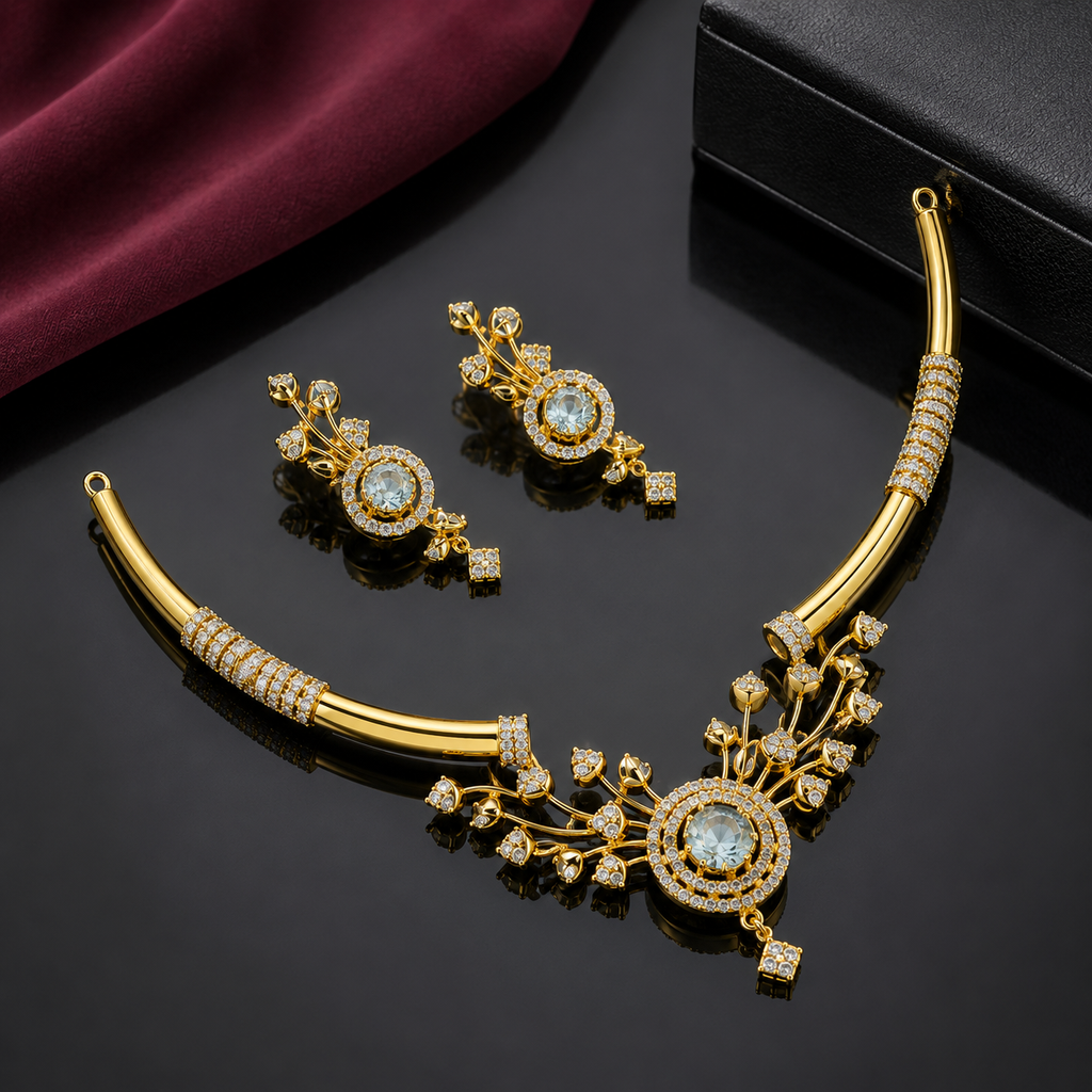Luxury Crystal Necklace Set – Rs. 3650