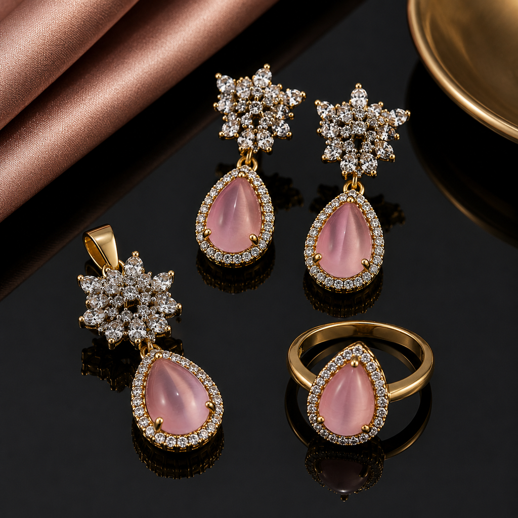 Lavender Teardrop Set – Rs. 2450