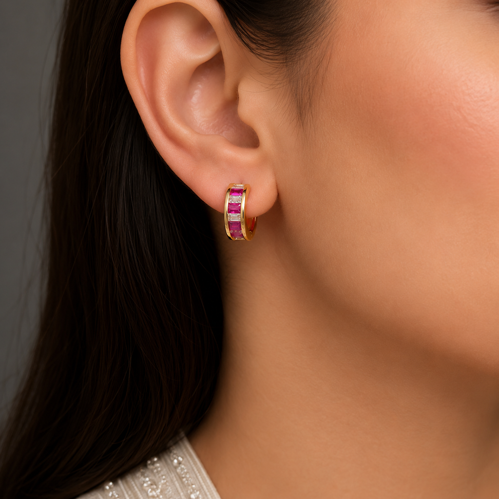 Baguette Hoop Earrings – Rs. 350
