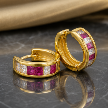 Baguette Hoop Earrings – Rs. 350