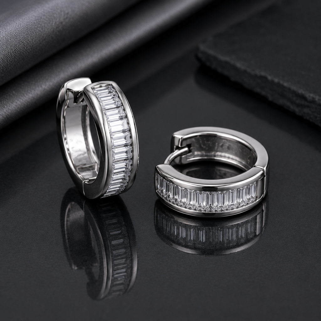 Baguette Hoop Earrings – Rs. 350
