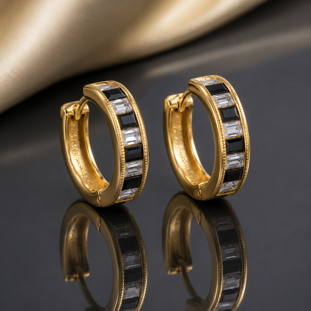 Baguette Hoop Earrings – Rs. 350
