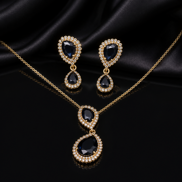 Blue Crystal Jewelry Set – Rs. 950