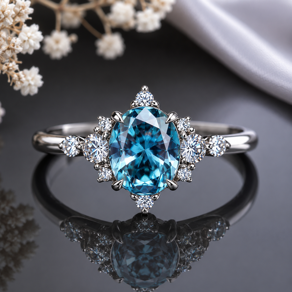 Sky Blue Zircon Ring – Rs. 950