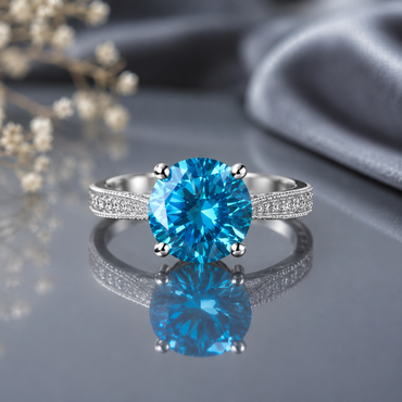 Sky Blue Solitaire Ring – Rs. 700