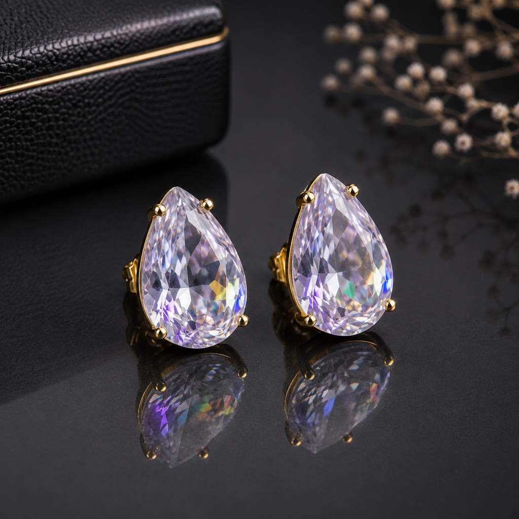 Pear Cut Crystal Stud Earrings – Rs. 250