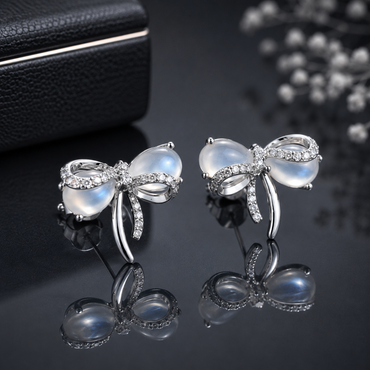 Bow Crystal Stud Earrings – Rs. 450